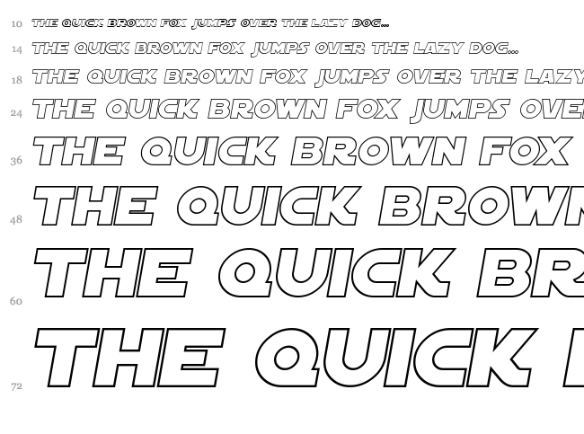 SF Distant Galaxy Symbols font waterfall